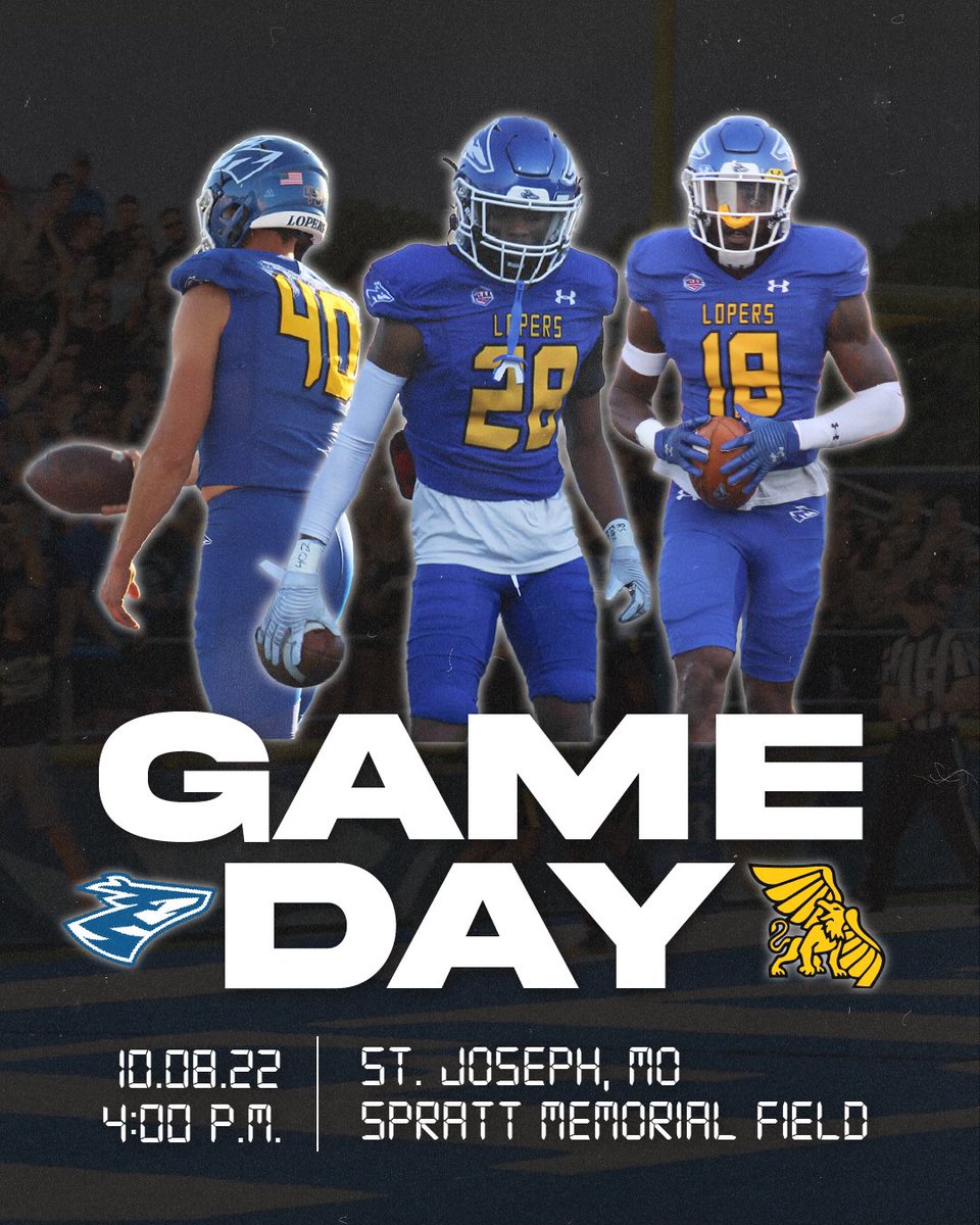 UNK_Football's tweet photo. Loper fans it’s GAMEDAY!! Your UNK Lopers take on the MoWest Griffons @4pm in Spratt Memorial Field🏈🦌
Tune in, listen/watch, and support!
#TheRise #lopesup #MoWestvsUNK

📺MIAA NETWORK
📻KRVN 93.1
🏟️Spratt Memorial Field https://t.co/p20AWOTVJ6