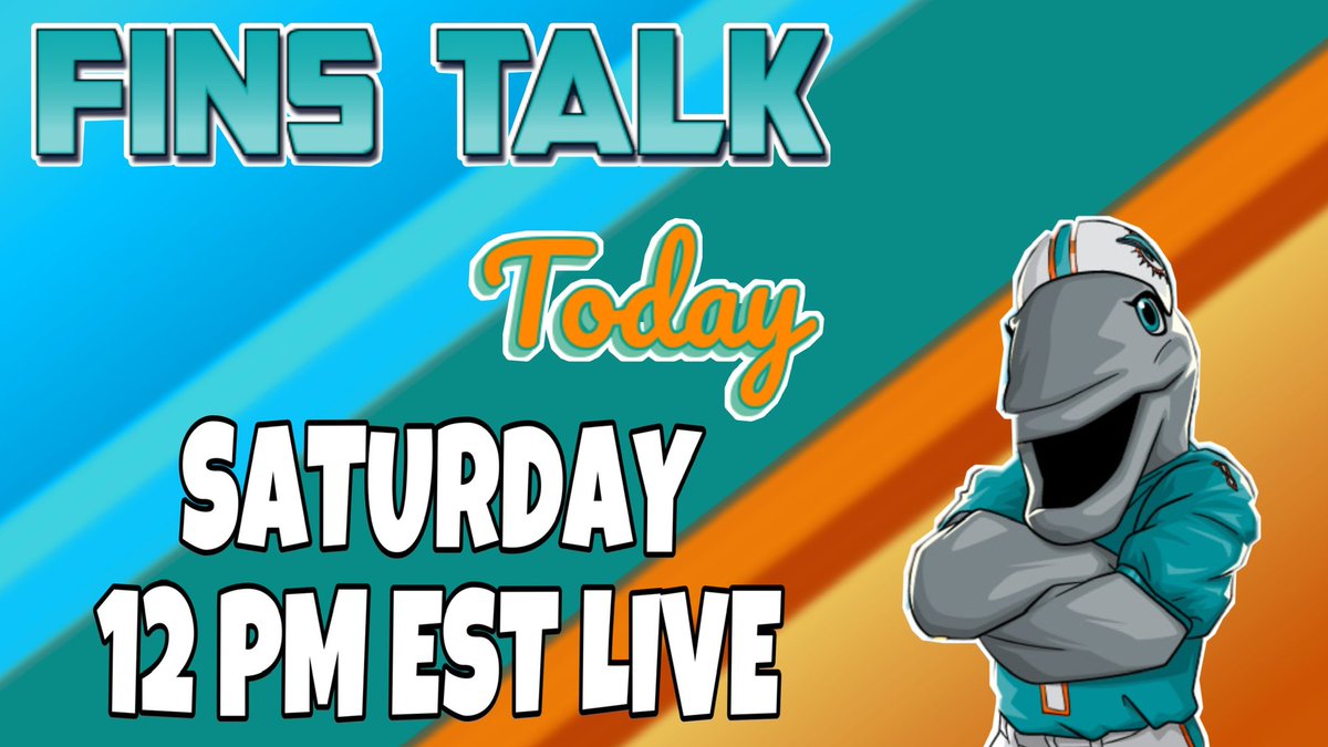 FinsTalkNetwork's tweet photo. Goooood morning #Dolphins fans! Start your weekend right with some #FinsTalk! Watch a new episode of Fins Talk Today with @BobbyFinsTalk & @Phins2winn today at 12 pm est! - https://t.co/hifmuXmKWB
Watch, like, subscribe, and #FinsUp https://t.co/D250TxBJoN