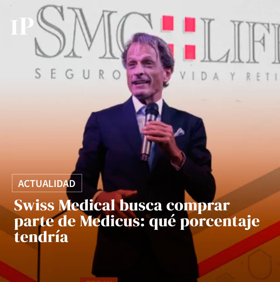 iProfesional's tweet photo. Swiss Medical busca comprar parte de Medicus: qué porcentaje tendría https://t.co/JA1JeMiiXB https://t.co/RWRVZkN4hq