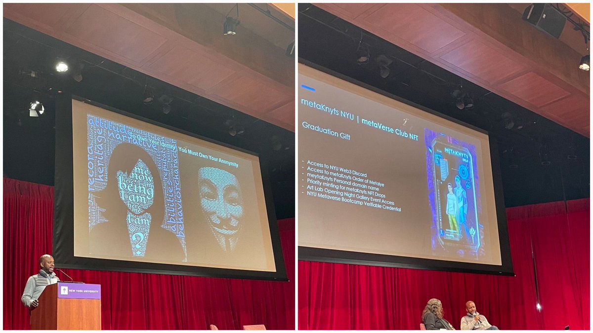 GGhyzmo's tweet photo. Conferences, webinars, and even university classes, we got it covered. metaKnyts founder Dele Atanda has joined the board of NYU's Metaverve Collaborative to help onboard Gen X in all things blockchain 👍🏾@metaKnyts #metamovement #comics #nft https://t.co/k0PHnkWOe2