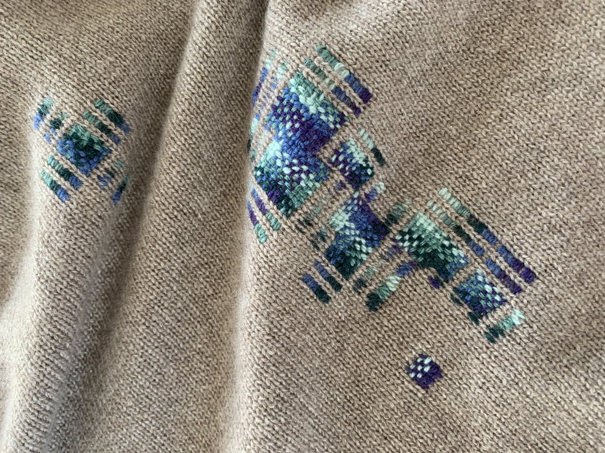 Weekend mending. This piece was moth damaged, but now it’s darned and ready to wear again! 

#visiblemending #darning #repair #makedoandmend
