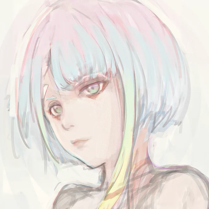 顔だけでもいいから完成させたい!胸辺りまで描けたら良いな～ 