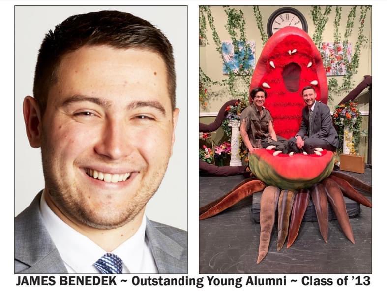 Outstanding Young Alumni: For our last award, we are proud to recognize James Benedek from the class of 2013! James served in many roles while he was a student in our district. James is the Director of the high school plays and serves as an attourney for Zachariah Brown.