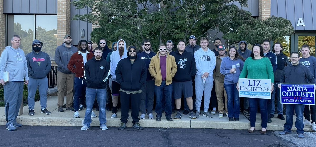 Thank you to the <a href="/SMWLocal19/">Sheet Metal Local 19</a> for coming out again this Saturday morning with <a href="/LizforPA/">Liz Hanbidge</a> and me to support our <a href="/MontcopaDems/">MontgomeryCountyDems</a> team.
