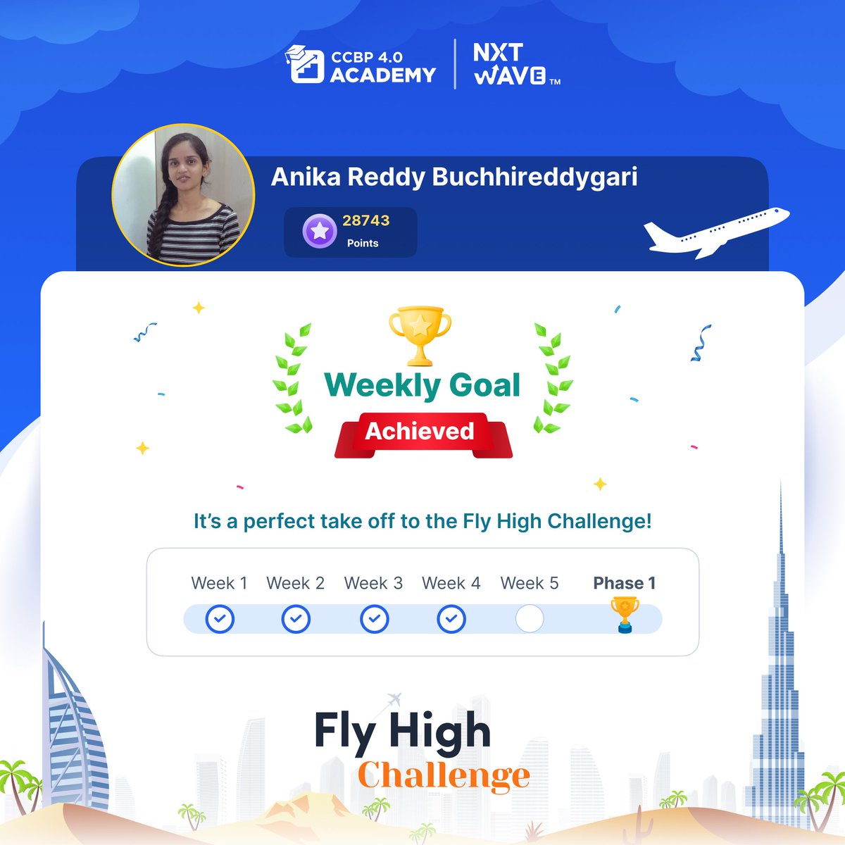 AnikaReddy10's tweet photo. I'm happy to share my progress in fly high challenge with the milestone card I've received from Nxtwave.
@nxtwave_tech @rahulattuluri @girishakash13 @sashankreddy07 https://t.co/jpPWQWSBA8