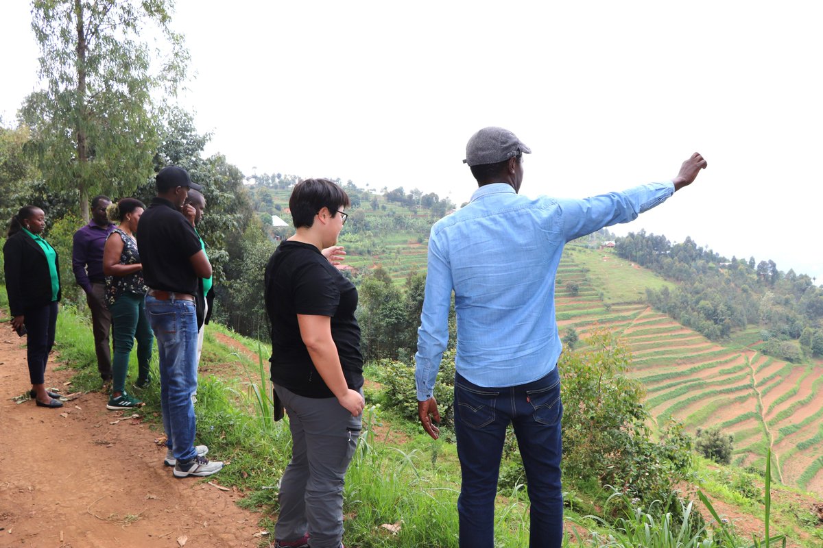 GreenFundRw's tweet photo. Hon. Rhie visited two project interventions namely radical terraces &amp; underground rainwater harvesting tanks constructed for controlling erosion.

She appreciated the work being done by #GreenGicumbi to support vulnerable communities to cope with the effects of climate change. https://t.co/a9u3bb0iwI