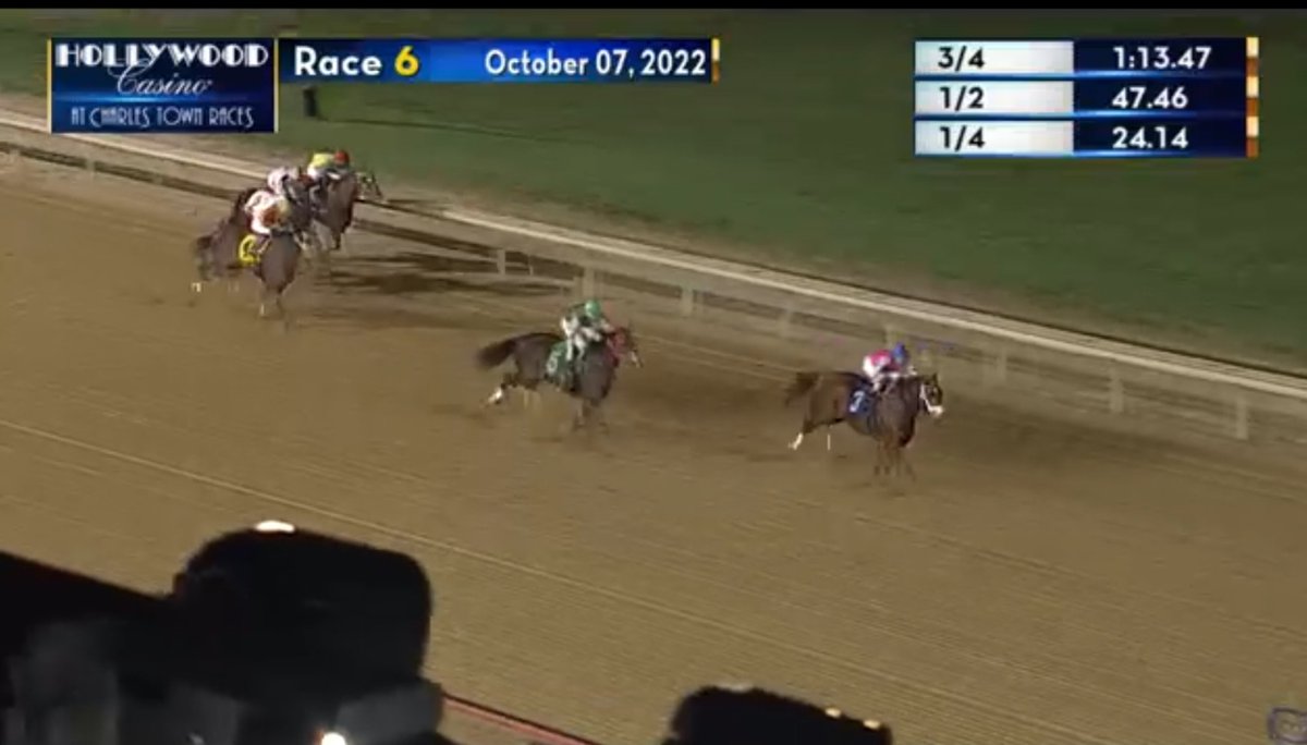 BluewaterSales's tweet photo. Bluewater graduate Someday is Today lived up to her name last night with a determined all-the-way victory in a Charles Town Allowance.
It was the fourth victory in eight career starts for the Carpe Diem 4-year-old, who sold in our #FTOct consignment in 2019. https://t.co/xz356a4J4j