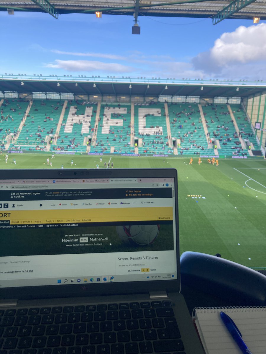Really excited to be covering <a href="/HibernianFC/">Hibernian Football Club</a> v <a href="/MotherwellFC/">Motherwell FC</a> this afternoon for <a href="/PA/">PA Media</a>. Can’t wait for it to get underway.