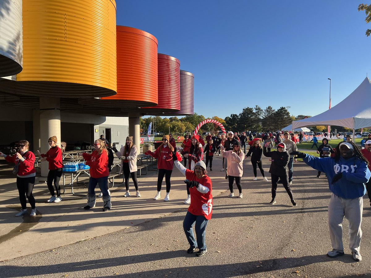 markchartertv's tweet photo. Air is chilly, hearts are warm! So happy to be part of this year’s Madison Heart Walk ❤️ @RebeccaRibley @WKOW https://t.co/2TzGMFo2n0