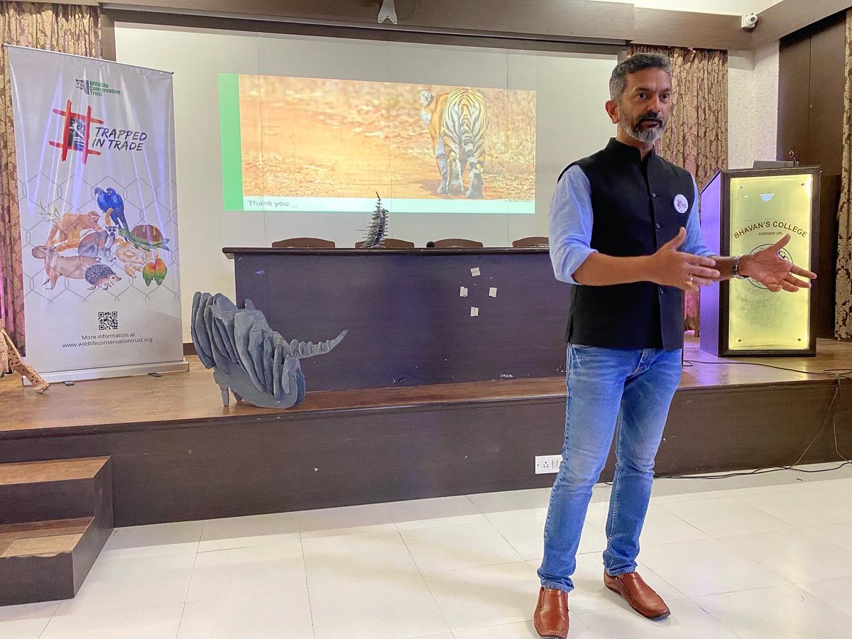 WCT_India's tweet photo. Today, we organised a talk for the students of Bhavan's College as part of #TrappedInTrade campaign outreach. @anishandheria spoke on the issue of #illegalwildlifetrade, the rising demand for exotic wild animals as #pets in India, &amp; the urgent need for stronger wildlife laws. https://t.co/5tolAdio8J