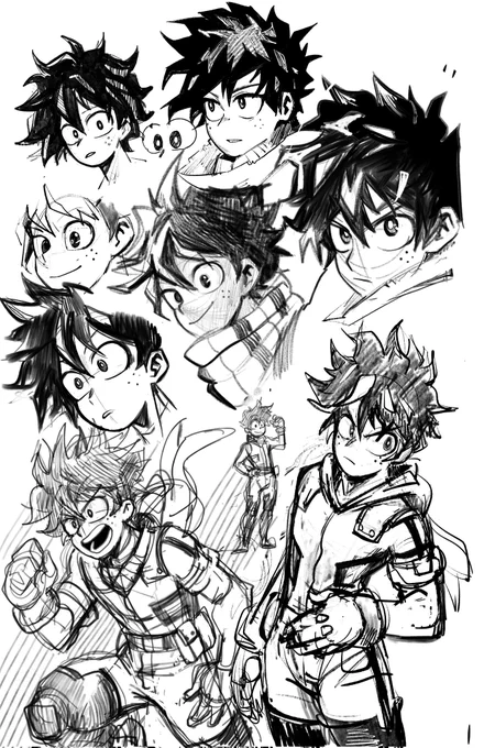 Sketch dump #39 - Deku themed multi media post 🥦💚 https://t.co/rIXupa7hL3 
