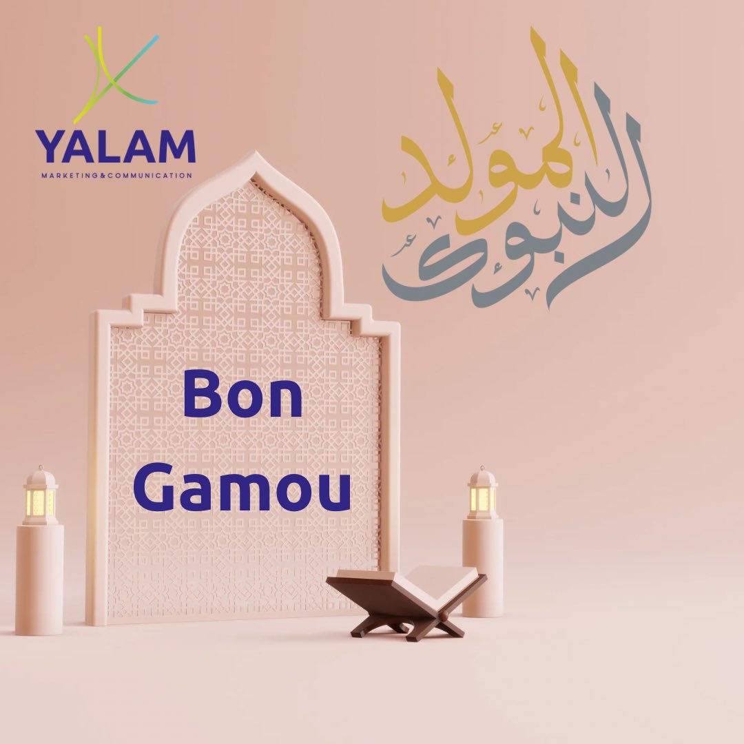 Yalamcomm's tweet photo. YALAM vous souhaite à tous un bon gamou
#yalamcommunication #agence #marketing #communication #branding #brandcontent #evenementiel #print #creative #graphicdesign #letsbrand #advertising #brandidentity #strategy #pub #socialmedia #brandvoice #copywriting #dakar #galsen #kebetu https://t.co/qPSTK3pxSd