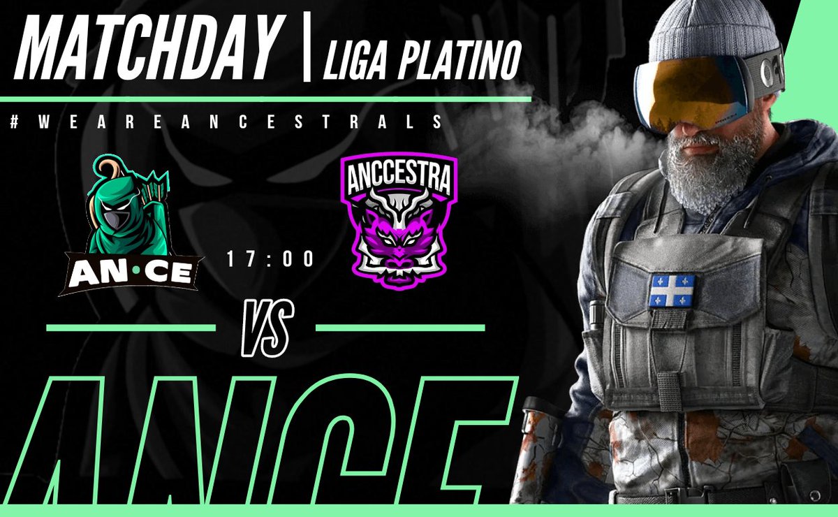 📢 [ #MATCHDAY ] R6 

No paramos, hoy a nuestros jugadores les toca darlo todo.

Estamos al 100% con ellos.

🆚 | <a href="/AnccestraEsport/">✨ANCCESTRA✨</a> 
⏰ | 17:00 
🏆 | #LigaPlatino
