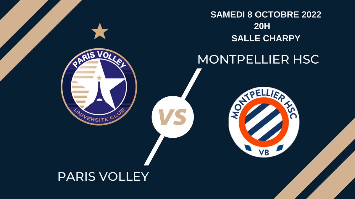 🚨 Prochain match entre <a href="/ParisVolley75/">Paris Volley</a> et Montpellier 🏐🚨🤝
 
📅 Samedi 8 octobre 2022 
⏰ 19h00 (Ouverture des portes) 
🏟 Salle Charpy 
📺 lnvtv.com/MainStreaming.… 

<a href="/LNVofficiel/">LNV</a>