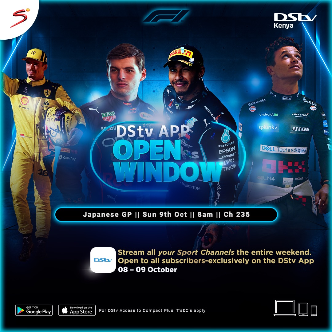 DStv_Kenya's tweet photo. Will the rain fall on Max Verstappenโs parade?
#SuzukaGP | 8 am | Ch. 235
From 8th - 9th October, stream all sports Channels the entire weekend no matter your package, exclusively on the #DStvApp.
https://t.co/s50Ov1OZJO #DStvAppOpenWeekend https://t.co/PnwwLxaTe8
