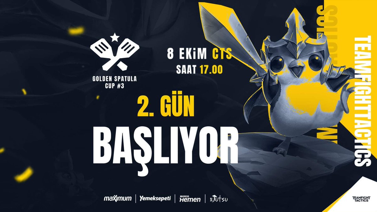 FBespor's tweet photo. Heyecana Ortak Ol! 🔥

TFT oyuncumuz Arda "NYU" Yamaner'in yorumlarıyla izleyeceğimiz Golden Spatula Cup 2. Gün heyecanı az sonra başlıyor. Bu heyecan dolu ve eğlenceli yayını kaçırmayın! 💛💙

📺| https://t.co/vRzd2vyIRY

#HerZamanHerYerde #FBTFT #TFT https://t.co/bscy7uXLPL