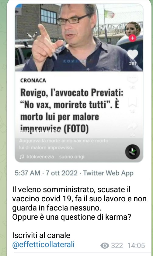 samdcarta's tweet photo. Bhe Prevati mi spiace vederti li da no vax🙏 riposa https://t.co/tbCVshI6LA