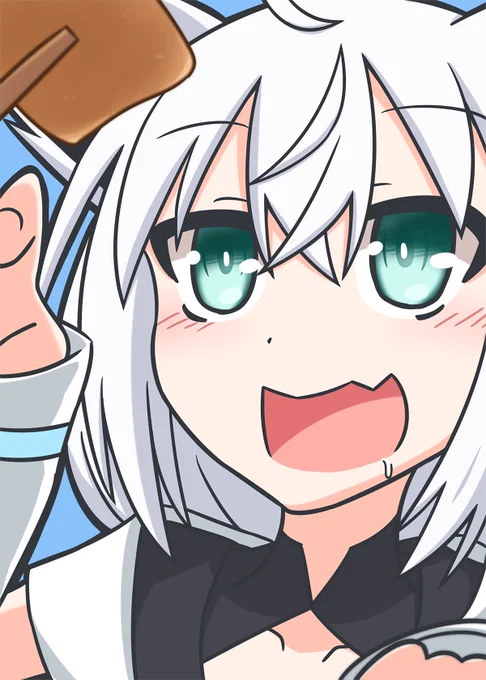 今日のお題は"ガチ恋距離"という事で、あぶらあげで釣られるフブキちゃんを描いてみました。漫画版の世界のフブキちゃんなら釣れそうな気がする#ホロメンワンドロ108 #絵フブキ 