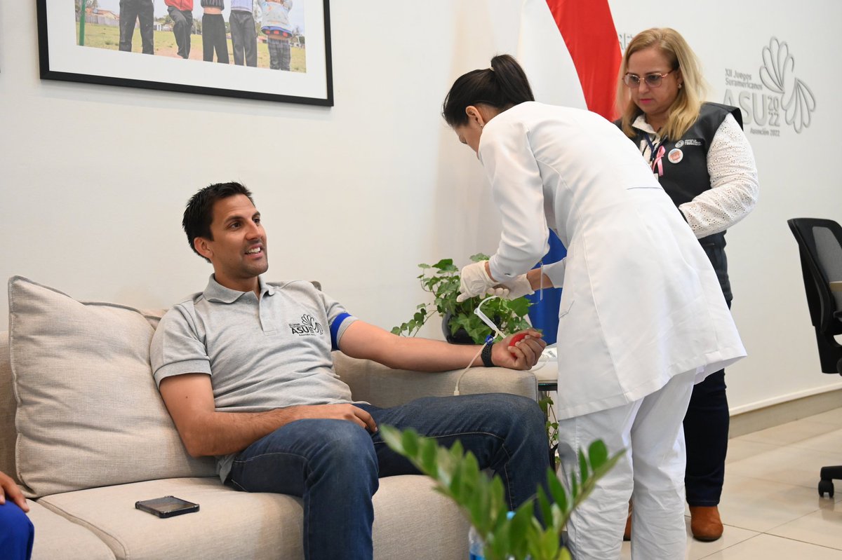 Esta mañana junto a nuestro medallista Javier Insfran y Tiríka, nos unimos a la campaña “Remangate Por La Vida y Doná Sangre” <a href="/RemangatePy/">RemangatePorLaVida</a>, que se realiza hoy y mañana domingo de 8:00 a 20:00 hs 

¡Unite vos también! 🩸💪🏼

#DonáSangre