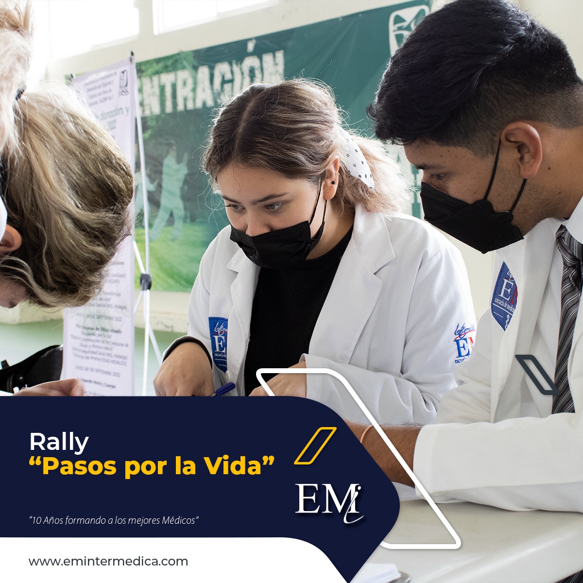 EMIntermedica's tweet photo. Dentro del marco de La Semana de la Donación y Trasplante 2022 del IMSS, alumnos de EMI acudieron al Rally "Pasos por la Vida" con el objetivo de fortalecer los conocimientos y generar sensibilización en los participantes. #SomosEMI https://t.co/grBKGd8L6i