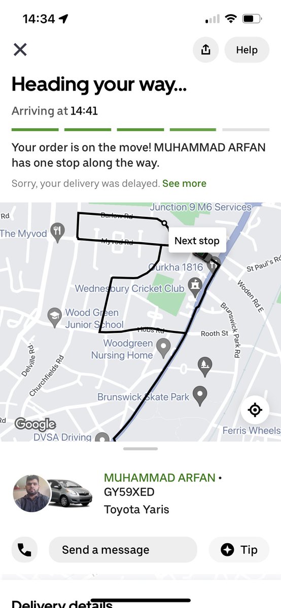 stephlaura82's tweet photo. @UberEats I’m still awaiting my food. I’ve rang the restaurant and it was picked up at 1.45. 
I still have no food. 

Refund please? I can’t do anything on the app. As I’ve still not received my order! https://t.co/7w4nH0Ym4r