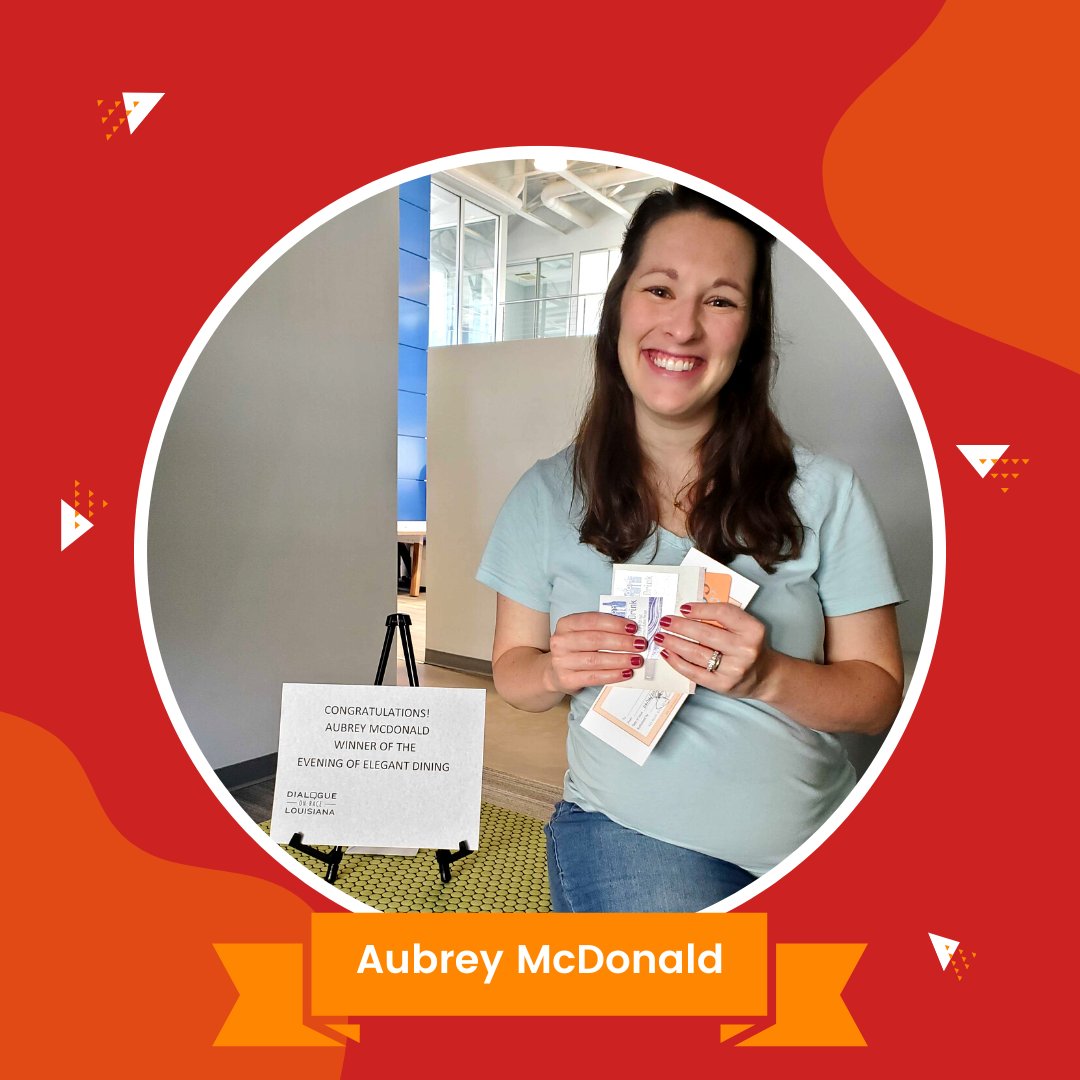 Dialogue on Race Louisiana is happy to announce the winner of our summer raffle - Aubrey McDonald! 
Now is the perfect time to join either an Original Series or Advanced Series Dialogue. Sign up now! eventbrite.com/cc/dor-origina…
