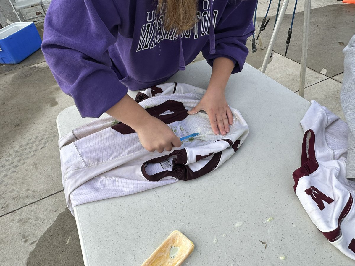 Mishawaka’s hard working managers in early to scrub out the dirt and grass stains.  The next time you see the jerseys on the field, they’ll look like new.   #ThankYou