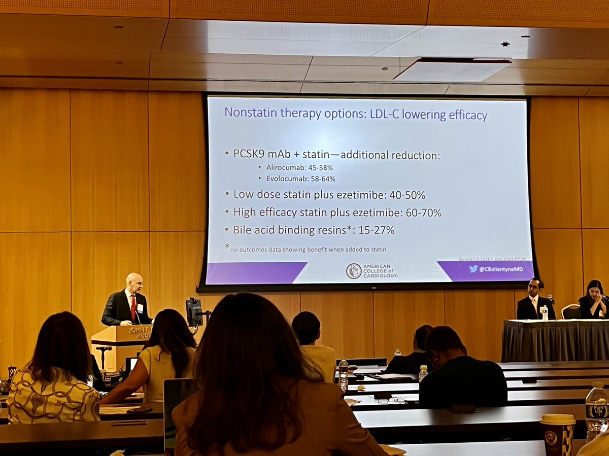 Dr. <a href="/CBallantyneMD/">Christie Ballantyne</a> discussing how to choose from established and emerging lipid lowering therapies. Check out some slides 👇🏽 highlighting approved LDL-C  lowering therapies #CVDPrevention2022 <a href="/DeBakeyCVedu/">DeBakey CV Education - World Class CV Training</a>