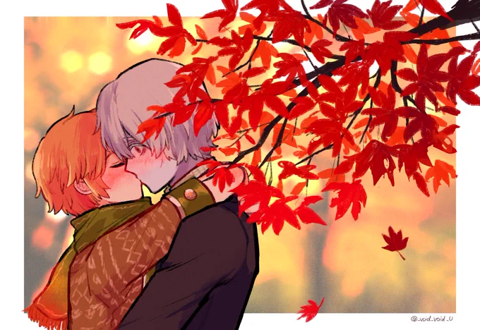墓配ワンドロライ開催おめでとうございます!お題「紅葉」で参加させていただきました……! #墓配ワンドロワンライ深夜の一本勝負 