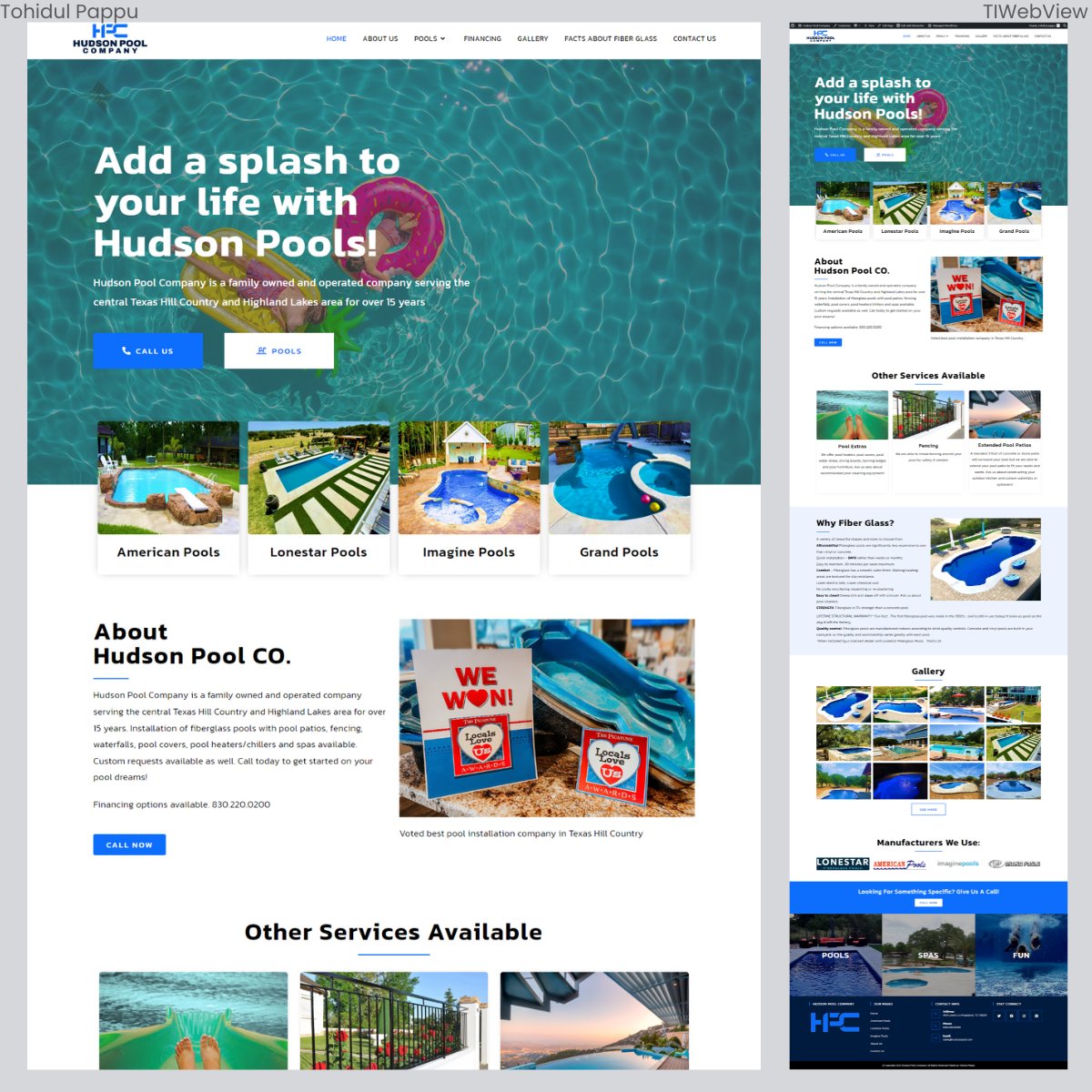 TohidulPappu's tweet photo. Pool Company Website Design.
My portfolio: https://t.co/FhkCrdNXEc
#wordpress #tohidul #tiwebview #wordpresswebsite #wordpressdeveloper #webdesign #website #websitedesign #webdesigner #websitedesigner #pool #poolbusiness #poolcompany #poolconstruction #homepool #officepool https://t.co/OdmW8aizQm