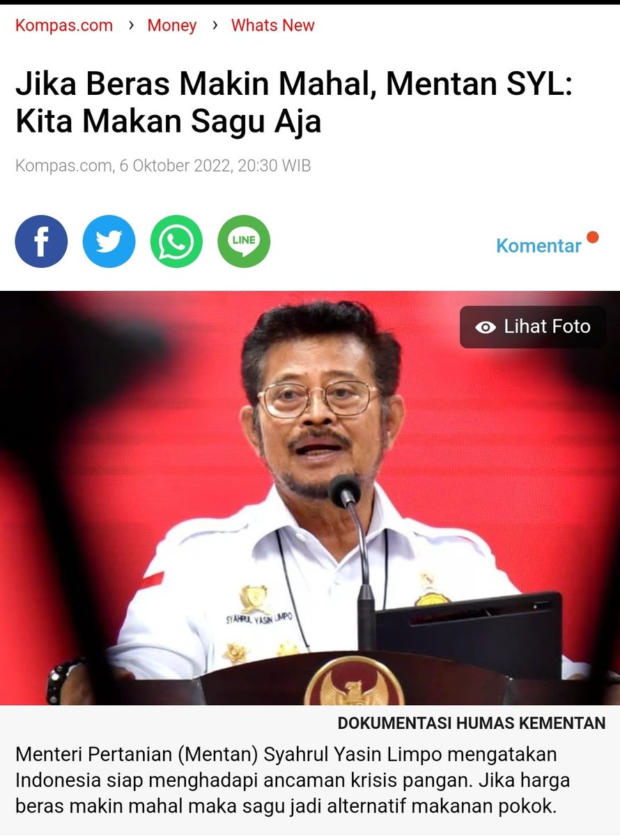 Ide yang cukup cemerlang. Kalau nantinya ternyata sagu mahal, kita makan talas aja. Kalau talas mahal, kita makan olahan eceng gondok. Kalau nantinya mahal juga karena permintaan banyak, kita makan ampas kelapa aja.