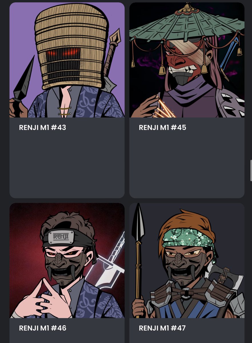 RenjiNFT's tweet photo. The Clan Grows! And this is only the beginning! Multiverse 1 out of 10 minting now. Each Multiverse will be different art variations but all are the Lone Ninja Renji. #Multiverse1 #RenjiNFT #NFT #NFT #Underdog https://t.co/YOx0dnXin9