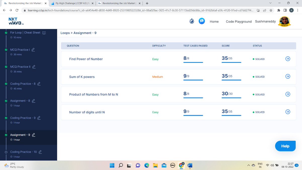 sushmareddy2001's tweet photo. Hello everyone πββοΈ
As a Part of #flyhighchallenge I had Completed coding practice-9 ,assignment-9 in for loops concept in Python π©βπ»
Thanks to @rahulattuluri Sir, @sashankreddy07 Sir, @girishakash13 Sir and @nxtwave_tech Team π
#4hourofcode #pythonprogramming #codingpractices https://t.co/s2weZA9oh0