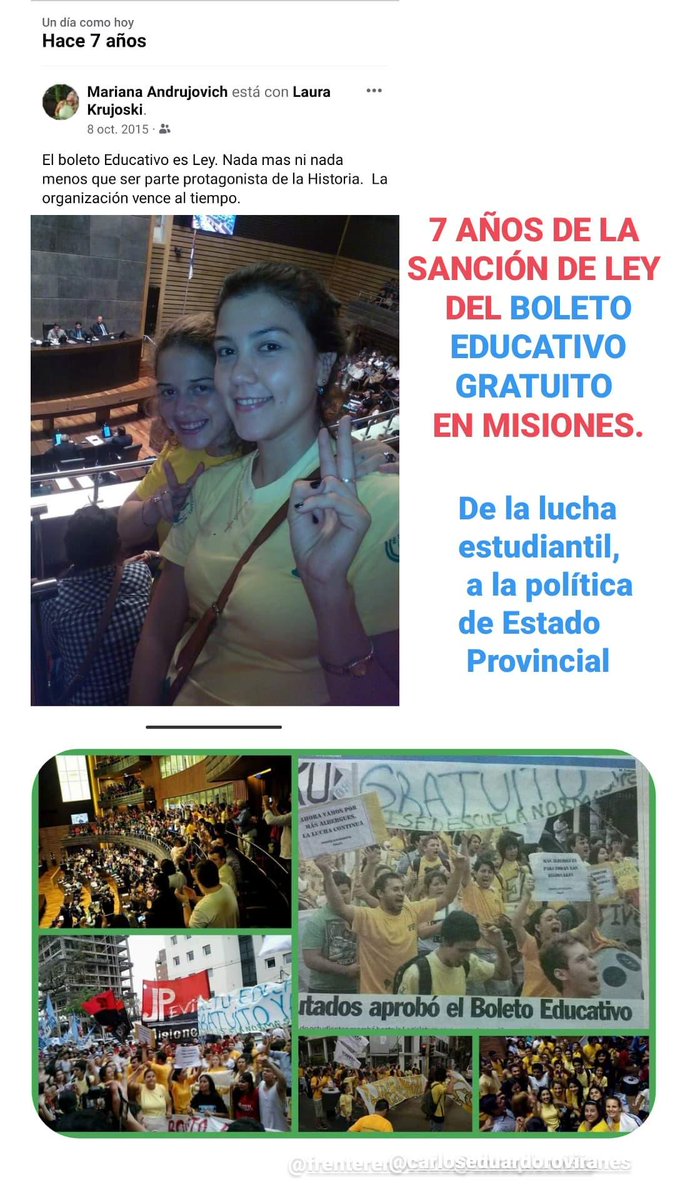 Boleto Educativo Gratuito en Misiones. 
A 7 años de su sanción como Ley Provincial. Una gran política de Estado que emerge de la conquista estudiantil. 
<a href="/FRdelaConcordia/">Encuentro Misionero</a>