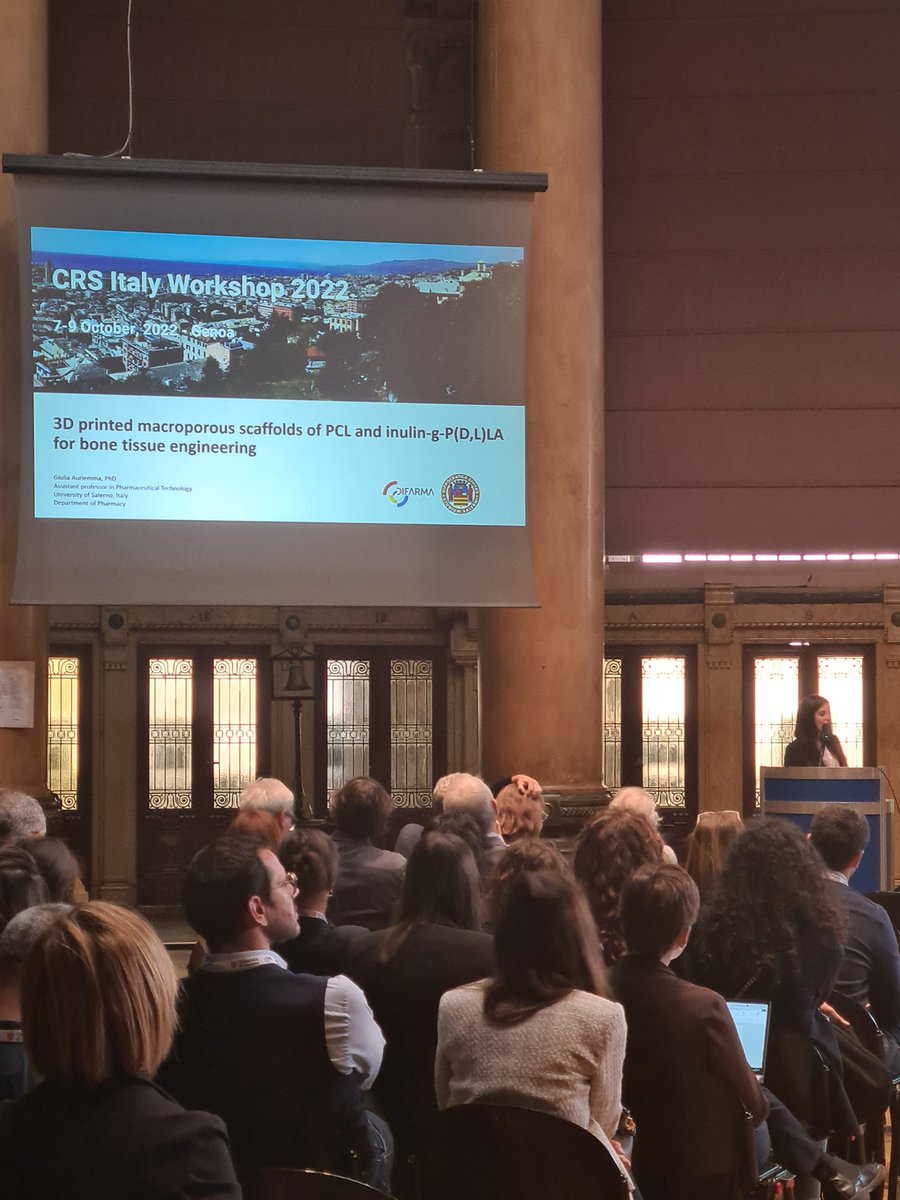 Very nice presentation Prof. Giulia Auriemma on 3D-printed scaffold for bone tissue engineering!
<a href="/CRS_Italia/">CRS Italy Local Chapter</a>
