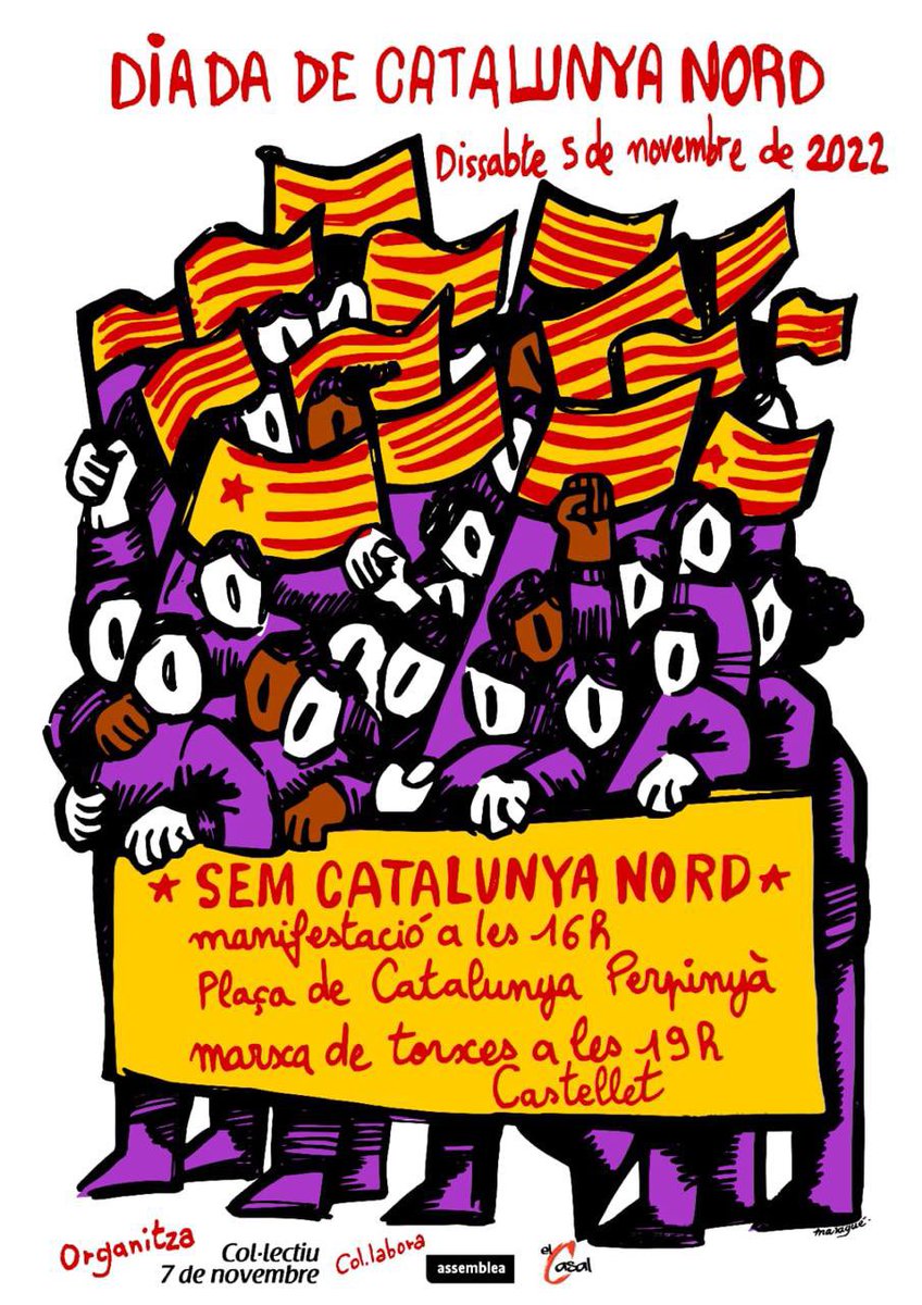 Ja tenim cartell per la Diada que commemora l'esquarterament, mai completat, de Catalunya amb el Tractat dels Pirineus.
Volem Catalunya i la volem sencera.
Veniu?