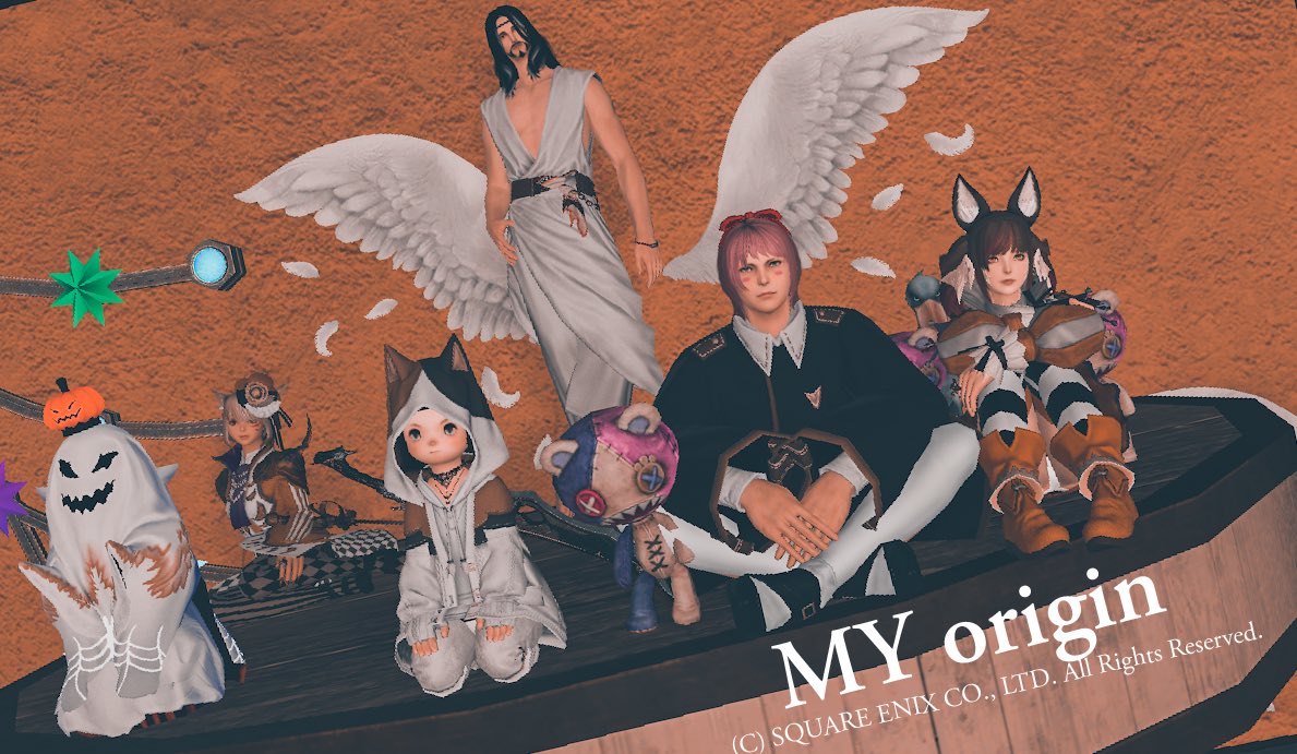 wisteriabeta's tweet photo. CWLS「MY origin」誕(おり誕)イベントで顔合わせ&amp;⭕️❌クイズ大会🍾
帰省中で低スペPCだったのでカクカクしながら参加だけど楽しかった！
直感だけで良いところまでいけたけど惜しくも入賞出来ず🤣
#MYorigin 
#FF14 https://t.co/QpQez7DeCR