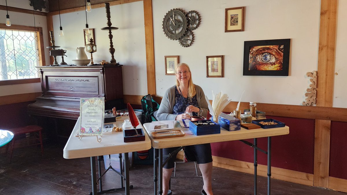 FieldWriters's tweet photo. The saloon is ready for concessions and Historical Writing Implements class with @LindaBurklin. https://t.co/vvx8IIl1g6