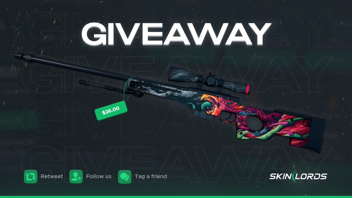 AWP Hyper Beast 🎁 CSGO Skin Giveaway!

✅ To enter:
- Retweet and Follow us
- Tag a friend

Ends in two days! Good luck!