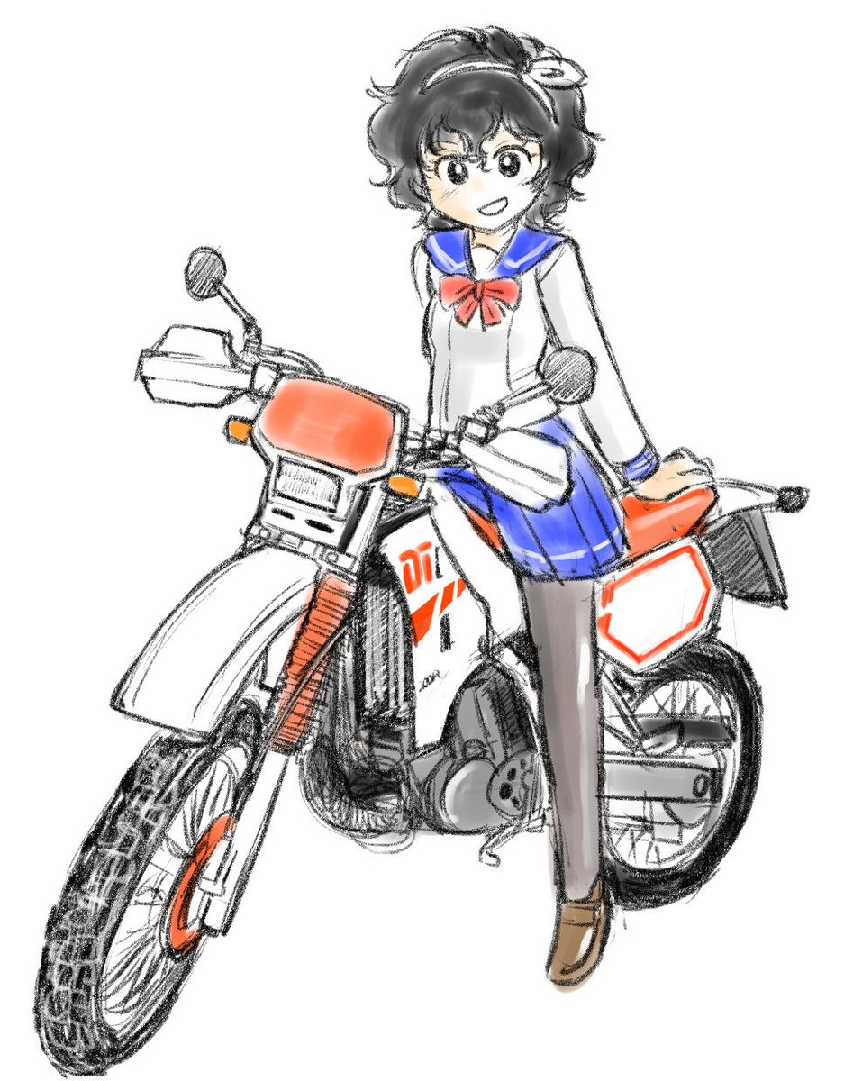 「先日「TS200Rにもう一度乗りたかったなぁ」なんて描きましたが、本当に一度乗っ」|いさかこうじのイラスト