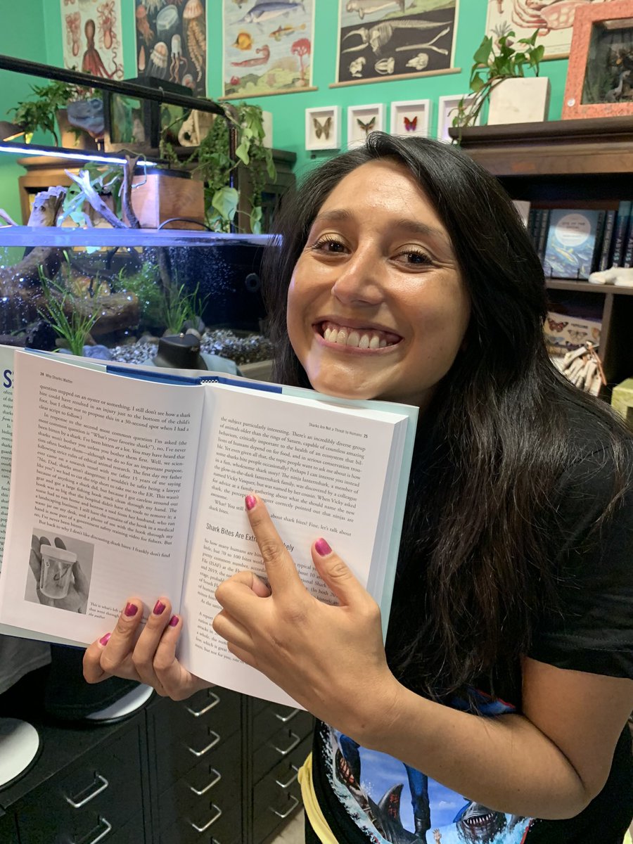 WhySharksMatter's tweet photo. Scientists featured in my book pose with themselves in my book: a continuing series now featuring @VickySharky (who is rocking an Iron Maiden shirt with sharks on it)
@JHUPress https://t.co/FKKF4mr1Iu