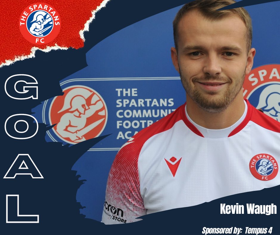 SpartansFC's tweet photo. ⏰ 45’ GOOOOOAAAAALLLLLLL! @kevinwaugh18 makes it two on the stroke of half time after he goes on a bursting run and gets on the end of the resulting goalmouth engagement to head home. 2-0 https://t.co/xMjYcBGqE4