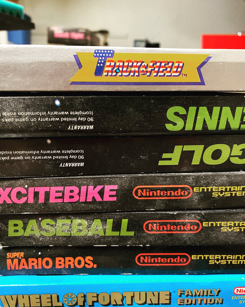 Oddfamilyflix's tweet image. The store and website are almost finished! Excited about the surprise find of two boxes full of NES games we’re going through! Remember to keep an eye out for our announcement soon of the grand opening! #gaming #retrogaming #nintendo #nes