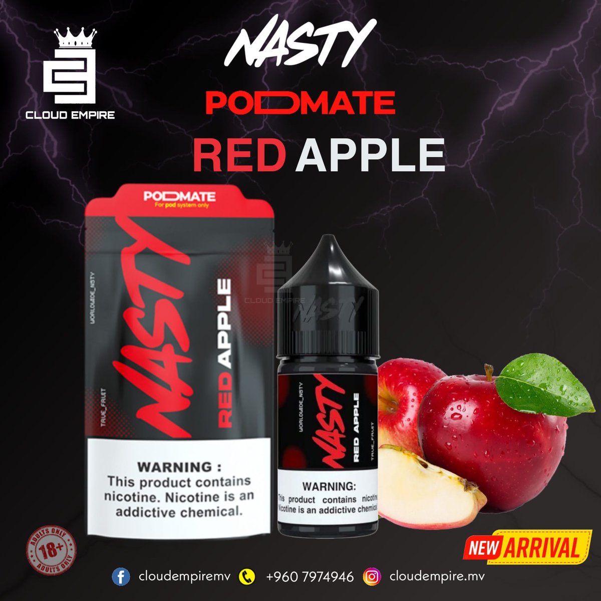 𝙉𝘼𝙎𝙏𝙔
PODMATE
𝗥𝗘𝗗 𝗔𝗣𝗣𝗟𝗘
ᴀᴠᴀɪʟᴀʙʟᴇ 😍
𝗣𝗿𝗶𝗰𝗲: 𝗠𝗩𝗥 350/-
30𝗠𝗟
𝗖𝗔𝗟𝗟 𝗢𝗥 𝗩𝗜𝗕𝗘𝗥: 7974946
𝗰𝗹𝗼𝘂𝗱𝗲𝗺𝗽𝗶𝗿𝗲 instagram.com/invites/contac…
facebook.com/cloudempiremv/
JOIN OUR COMMUNITY: 𝗖𝗟𝗢𝗨𝗗 𝗘𝗠𝗣𝗜𝗥𝗘 
invite.viber.com/?g2=AQB74a7F7x…