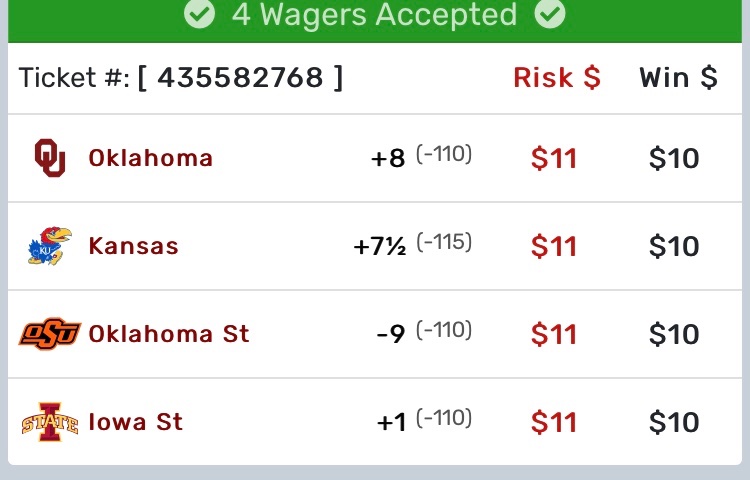 FadeKadeSports's tweet photo. These are units not dollars, Please choose your units responsibly! Big 12 lines just popping today! https://t.co/A7BIAOwbuC