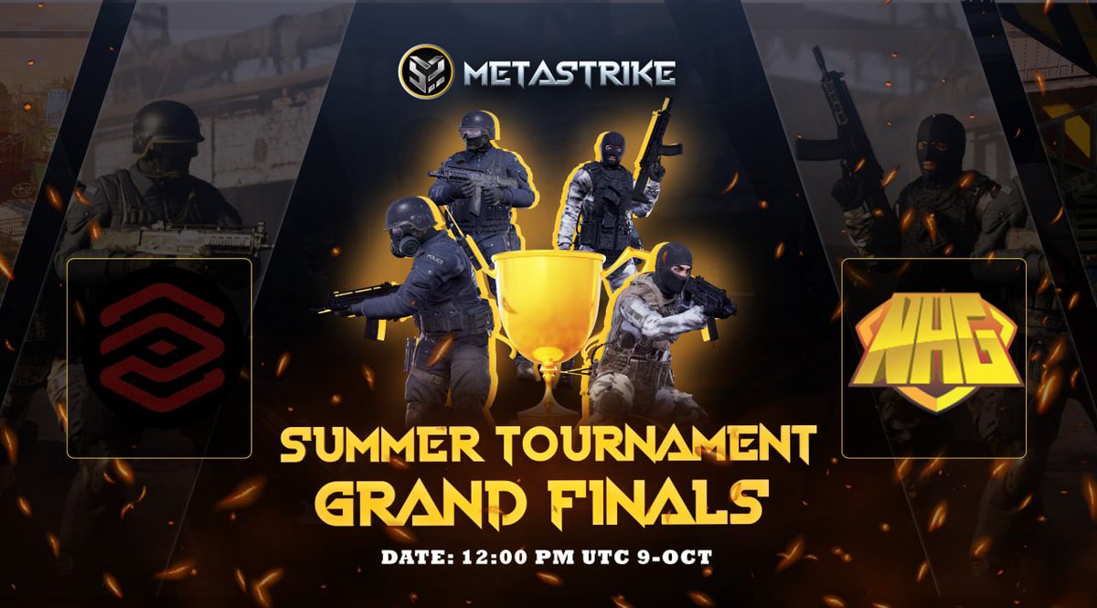 TMetastrike's tweet photo. ⚔️3RD PLACE &amp; FINAL SCHEDULE⚔️

Some changes due to technical issue:
SMTB &amp; @LibertyGaming 
1:00 AM UTC 09/10/2022

The Final Match
@NHGgame &amp; @Polemos_io 
12:00 PM UTC 09/10/2022

Thank you for understanding 🙏🏼

#eSports #f2p #P2E https://t.co/dMsX2zIpAT