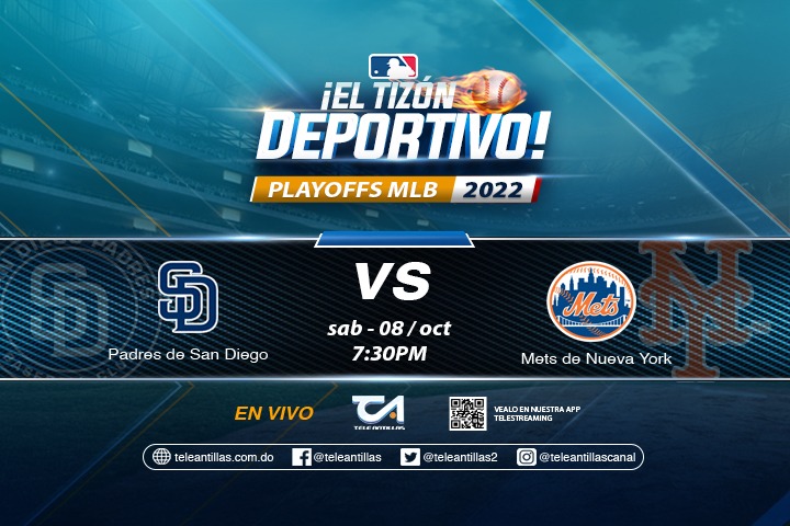 TeleAntillas10's tweet photo. Sintoniza esta noche la #MLB por #PadresdeSanDiego el partido #MarinerosdeSeatle 🔥🔥 VS #MetsdeNuevaYork por #Coral39.
También lo puede ver descargando nuestra App #Telestreaming📱
¡Béisbol de las Grandes Ligas!
#ElTizonDeportivo #MLBporCoral #MLB2022 https://t.co/BGCEQzDlBg