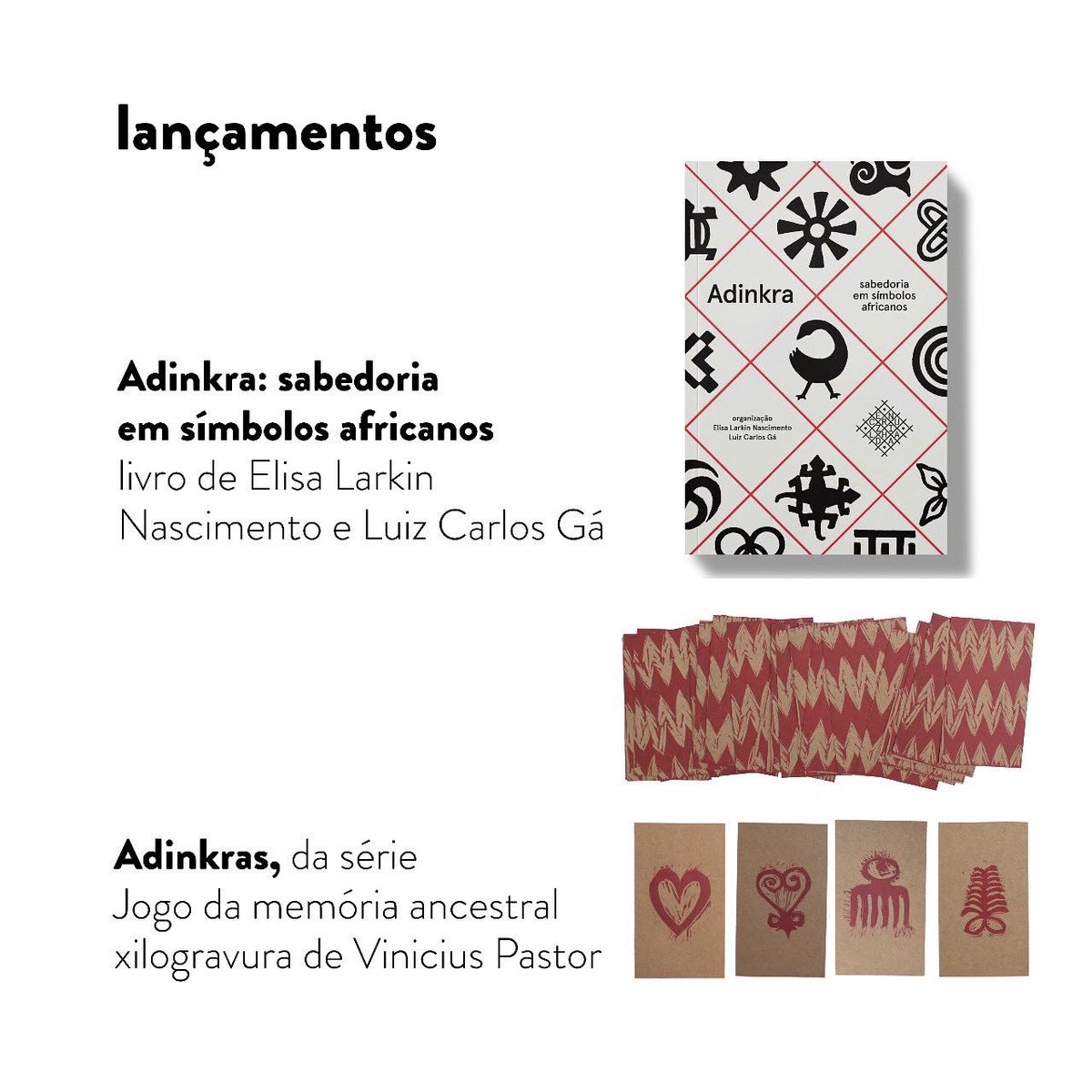 ipeafro's tweet photo. Neste sábado, 08, às 15h, no Museu da República, no Rio de Janeiro, tem lançamento do livro “Adinkra: tradição e contemporaneidade” seguido de conversa com os autores. A entrada é gratuita. Vem com a gente?
#adinkra #ipeafro #encruzilhada https://t.co/UmLJ66xfYC