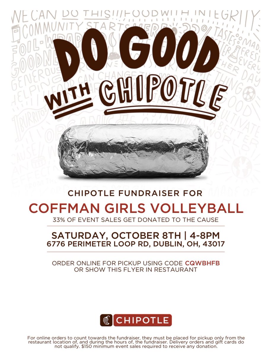 CoffmanVB's tweet photo. Support DCHS girls volleyball today at #chipoltle https://t.co/35dW8GHWLh