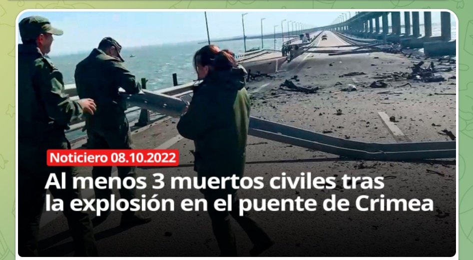 #Rusia
📌 Zelesnki sobre la explosión en el puente de Crimea; 'Ésto solo es el principio', demostrando su naturaleza terrorista. #RT
#ConflictoRusia_Ucrania.